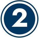 Number two circle icon