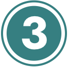 Number three circle icon